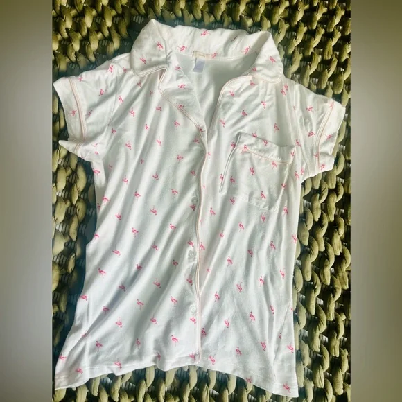 Eberjey White and Pink Flamingo Pajama Set - Picture 2 of 7